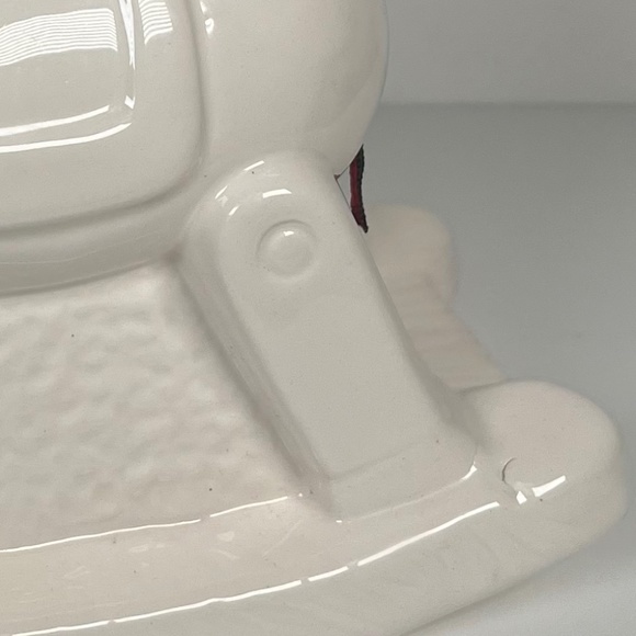 Vintage 1980's Glossy White Ceramic Rocking Horse Figurine Christmas Decor - Picture 13 of 13